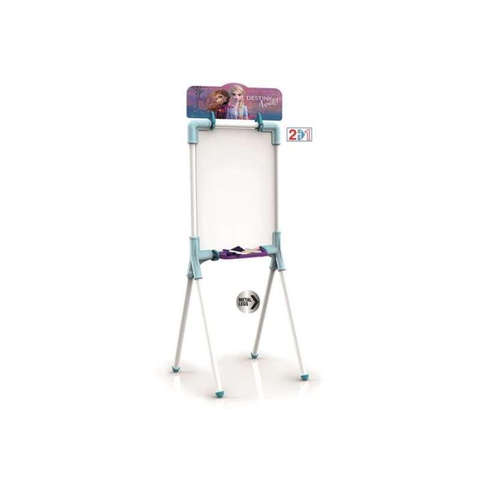 Pizarra frozen ii 2 en 1 magnetica y para tizas 37x32x98 cm incluye 12 accesorios