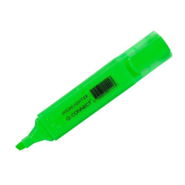 Rotulador Q-Connect Fluorescente Verde Punta Biselada 10 unidades