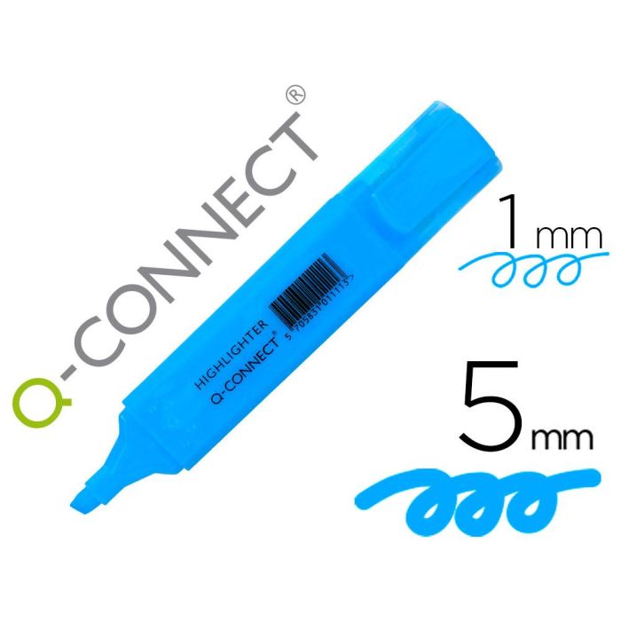 Rotulador Q-Connect Fluorescente Azul Punta Biselada 10 unidades