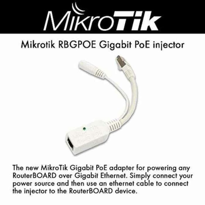 Inyector PoE Mikrotik RBGPOE Gigabit Ethernet 1