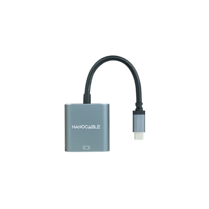 Nanocable Conversor USB-C a VGA, USB-C/M-VGA/H, Aluminio, Gris, 10 cm 1