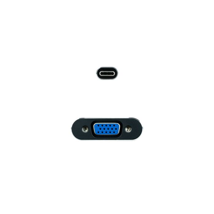 Nanocable Conversor USB-C a VGA, USB-C/M-VGA/H, Aluminio, Gris, 10 cm 2