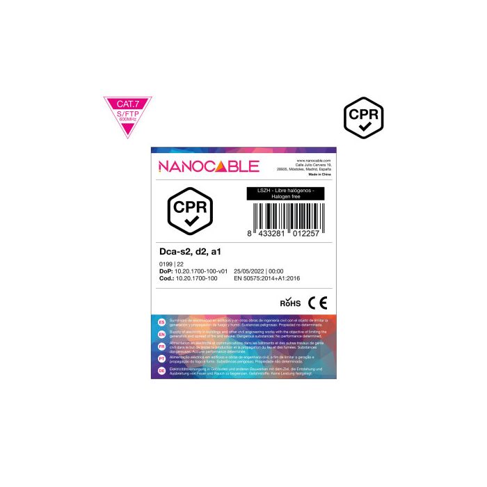 Nanocable Cable de Red CAT.7 LSZH SFTP PIMF AWG23, Naranja, 100 m 5