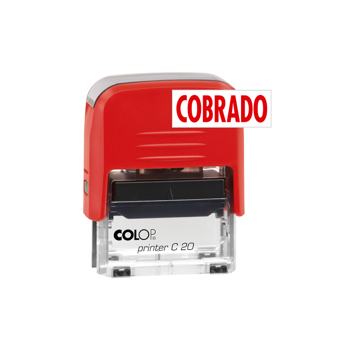 Colop Sello printer c20 formula " cobrado " almohadilla e/20 14x38mm rojo