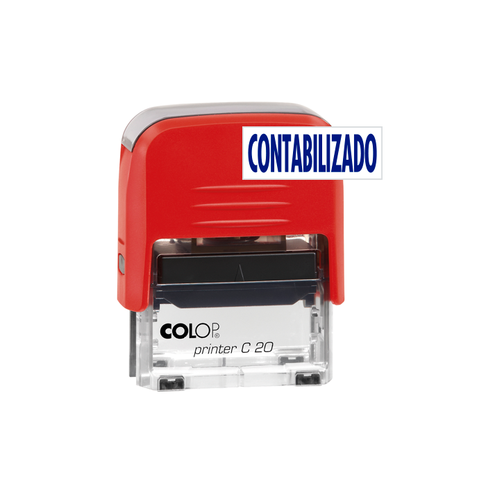 Colop Sello printer c20 formula " contabilizado " almohadilla e/20 14x38mm azul