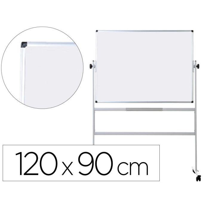 Pizarra Blanca Q-Connect Doble Cara Melamina Marco De Aluminio 120x90 cm Giratoria