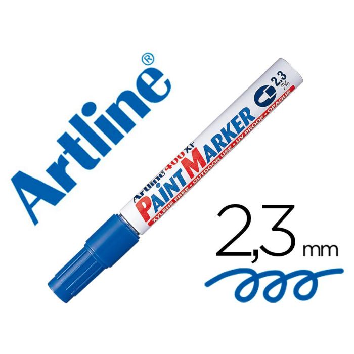 Rotulador Artline Marcador Permanente Ek-400 Xf Azul -Punta Redonda 2.3 mm -Metal Caucho Y Plastico 12 unidades