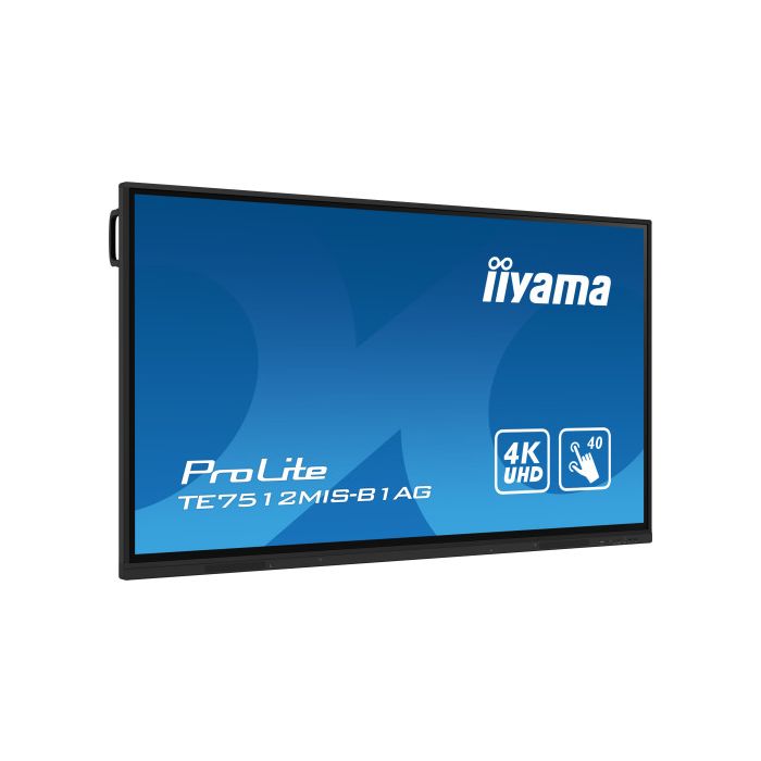 iiyama PROLITE Pantalla plana para señalización digital 190,5 cm (75") Wifi 400 cd / m² 4K Ultra HD Negro Pantalla táctil Procesador incorporado Android 11 16/7 2