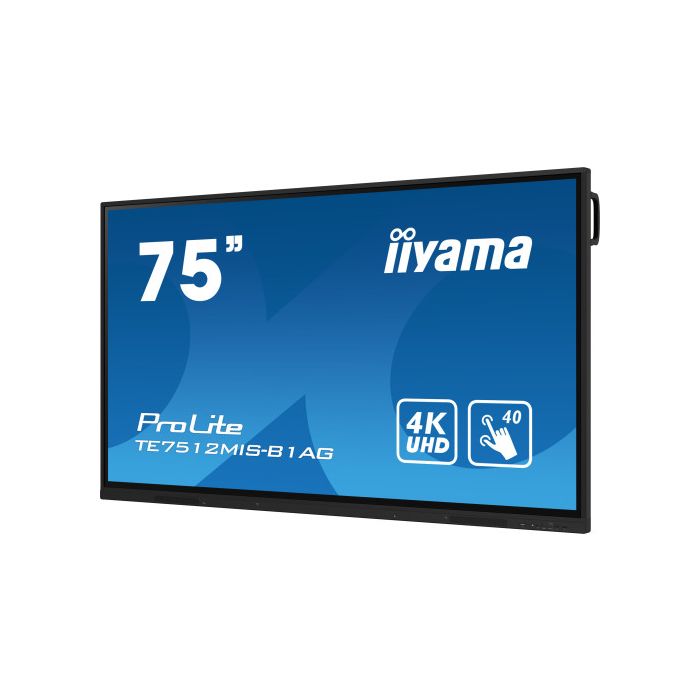 iiyama PROLITE Pantalla plana para señalización digital 190,5 cm (75") Wifi 400 cd / m² 4K Ultra HD Negro Pantalla táctil Procesador incorporado Android 11 16/7 3