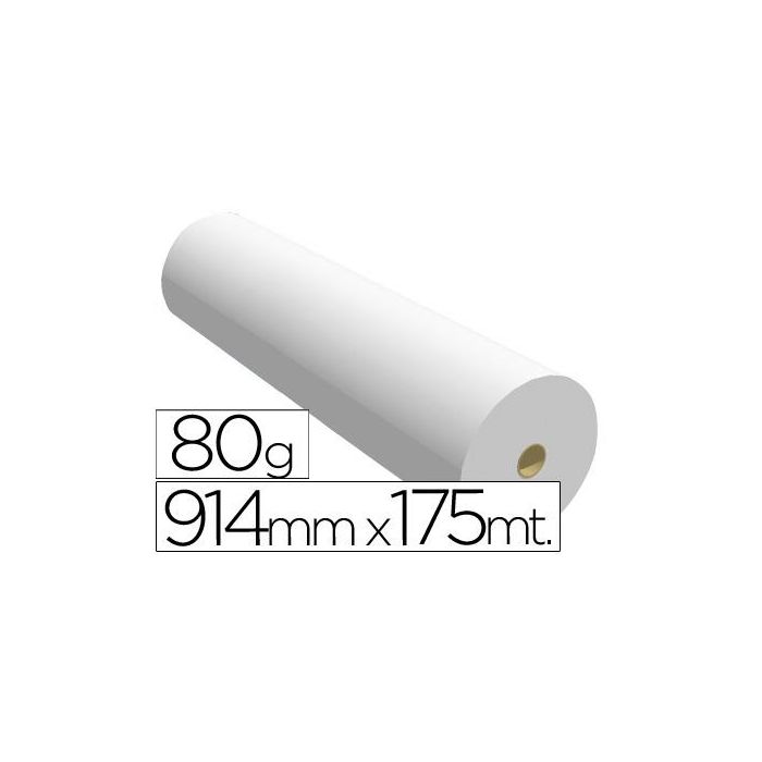 Papel Reprografia Para Plotter 914 mmx175Mt 80 gr