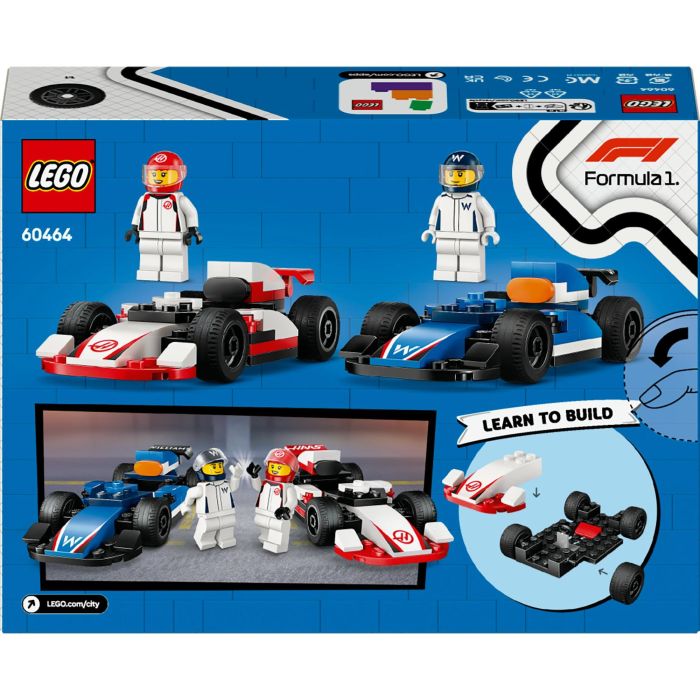 LEGO 60464 City Coches de Carreras F1 Williams Racing y Haas - Juguete para 4+ Años 8