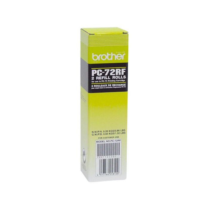 Cinta de transferencia térmica Brother PC-72RF 2 Piezas 1 Cinta de transferencia térmica Brother PC-72RF 2 Piezas 1