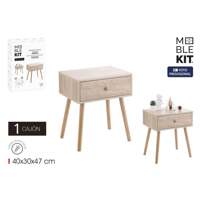 Mesita De Noche Auxiliar Madera Moblekit (4 Unidades) 0 Mesita De Noche Auxiliar Madera Moblekit (4 Unidades) 0