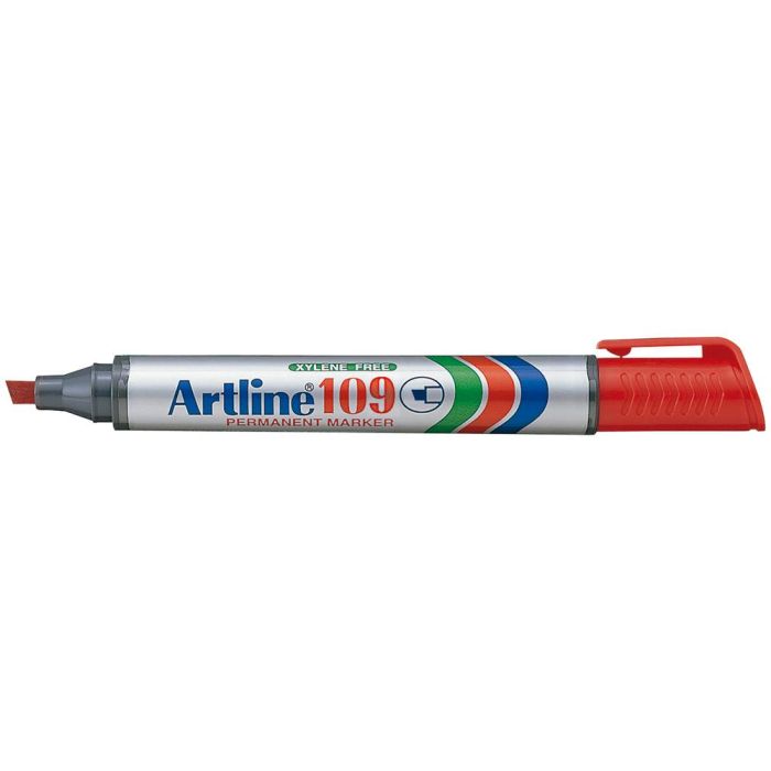 Rotulador Artline Marcador Permanente 109 Rojo Punta Biselada 12 unidades 2