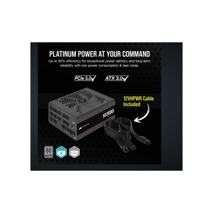 Fuente Aliment. Corsair Hx1000I 1000 Watt 80+ Platinum Pci E5 Atx 3.0 CP-9020259-EU