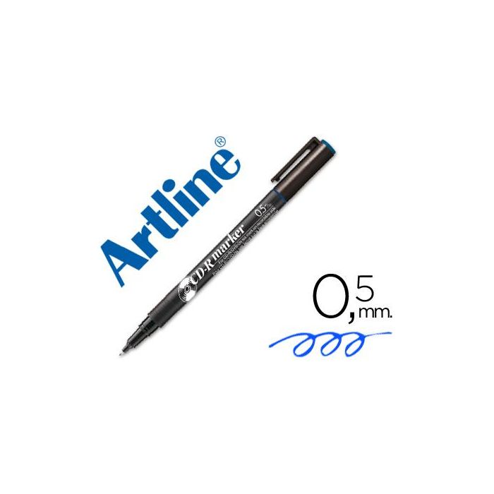 Rotulador Artline Para Cd Punta De Fibra Permanente Ek-883 Azul -Punta Redonda 0.5 mm 12 unidades