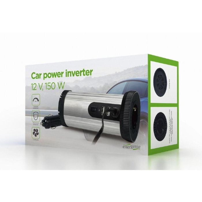 Gembird EG-PWC150-01 adaptador e inversor de corriente Auto 150 W Negro, Gris 5