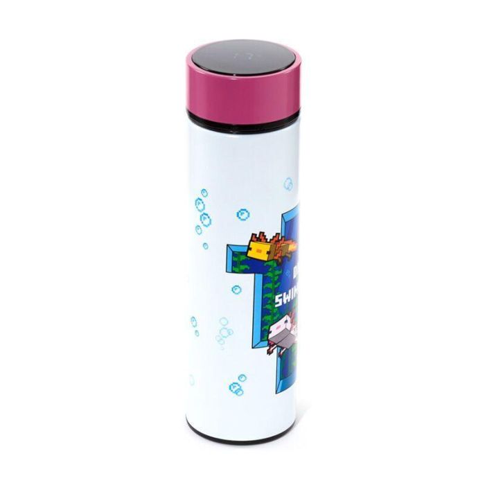Botella acero inoxidable termo Ajolote Minecraft termometro 450ml 3 Botella acero inoxidable termo Ajolote Minecraft termometro 450ml 3