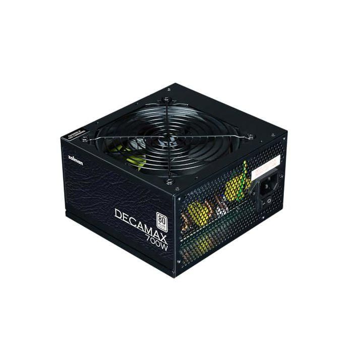 Fuente de alimentación para PC - ZALMAN - DecaMax 700W - 80Plus - No modular - Ventilador de 120 mm - Color negro Fuente de alimentación para PC - ZALMAN - DecaMax 700W - 80Plus - No modular - Ventilador de 120 mm - Color negro