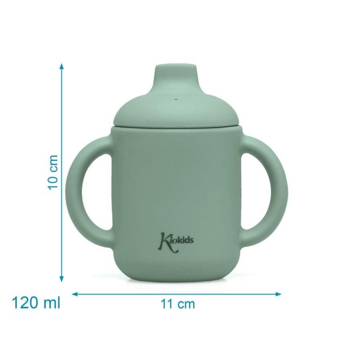 KioKids Taza de Silicona con Asas y Boquilla para Bebés +4 meses, Uso Alimentario, 120ml, Color Sage, Apta Lavavajillas, Microondas, Congelador 3 KioKids Taza de Silicona con Asas y Boquilla para Bebés +4 meses, Uso Alimentario, 120ml, Color Sage, Apta Lavavajillas, Microondas, Congelador 3