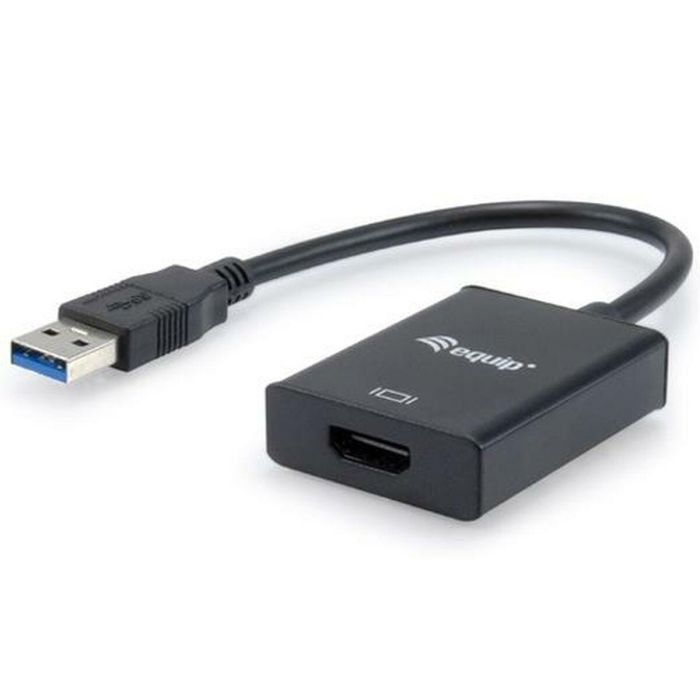 Equip Adaptador USB 3.0 a HDMI 133385, USB 3.2 Gen 1, Tipo-A Macho a HDMI Hembra, Negro 1 Equip Adaptador USB 3.0 a HDMI 133385, USB 3.2 Gen 1, Tipo-A Macho a HDMI Hembra, Negro 1