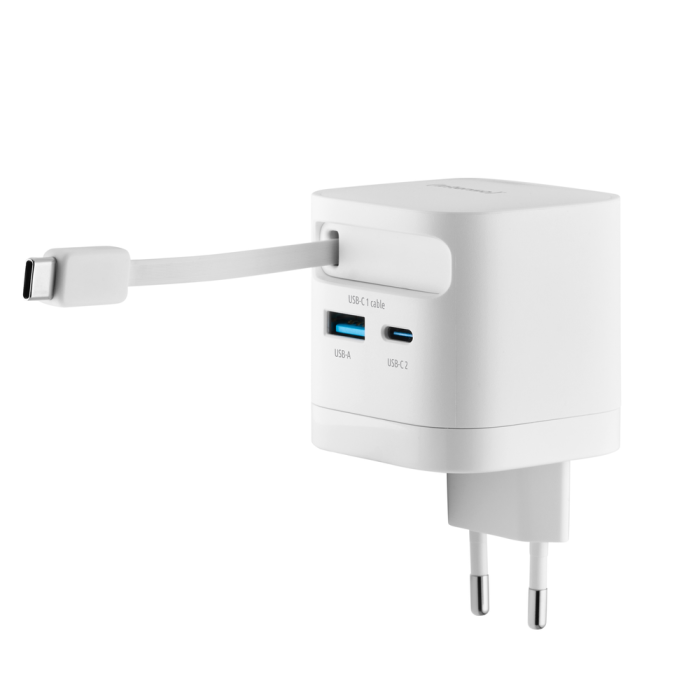 Intenso Cargador de Pared GAN W65ACIC 65W, 3 Puertos (2 USB-C/1 USB-A), PD 3.0, PPS, QC 4.0, Blanco 2