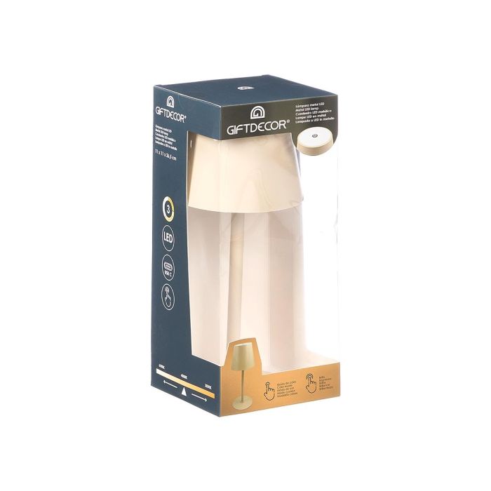 Giftdecor Lámpara Metal LED Sobremesa USB Beige 11x26.5x11cm 2