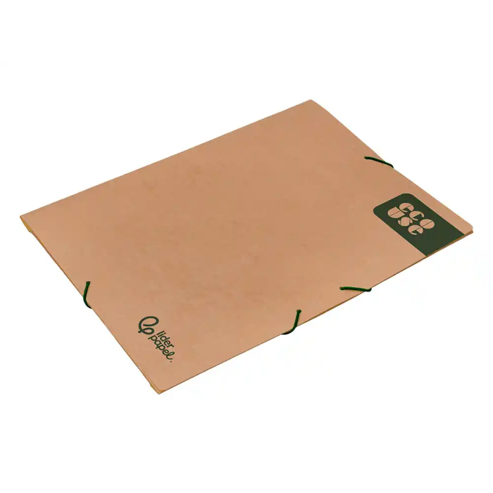 Liderpapel Carpeta Gomas Tres Solapas Ecouse Cartulina 400 gr DIN A4+ Color Kraft Marron 5