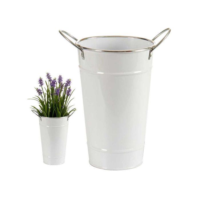 Cubo Alto C Asas Blanco Filo Plata Ibergarden 20X23CM (24 Unidades) Cubo Alto C Asas Blanco Filo Plata Ibergarden 20X23CM (24 Unidades)