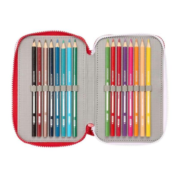 Plumier Triple Sevilla Fútbol Club Rojo 12,5 x 19,5 x 5,5 cm 36 Piezas 8