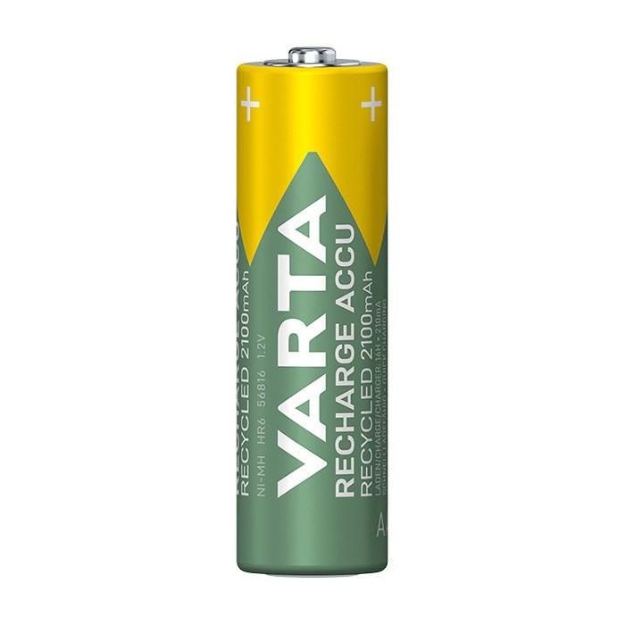 Varta 56816101402 Pilas Recargables Ni/MH HR06 AA 2100mAh Accu Recycled, Baja Autodescarga, Lista para Usar, 2 Unidades 2 Varta 56816101402 Pilas Recargables Ni/MH HR06 AA 2100mAh Accu Recycled, Baja Autodescarga, Lista para Usar, 2 Unidades 2