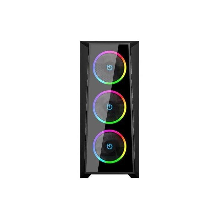Hiditec MH12 Chasis Torre PC Gaming Negro E-ATX ATX USB-C ARGB Iluminación Ventana Lateral Cristal Templado Filtro Antipolvo 1