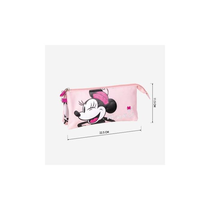 Portatodo Triple Minnie Mouse 22,5 x 2 x 11,5 cm Rosa 3