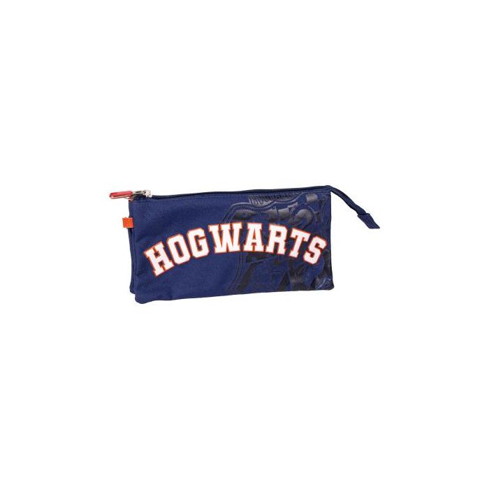 Portatodo Triple Harry Potter Howarts 22,5 x 2 x 11,5 cm Azul oscuro