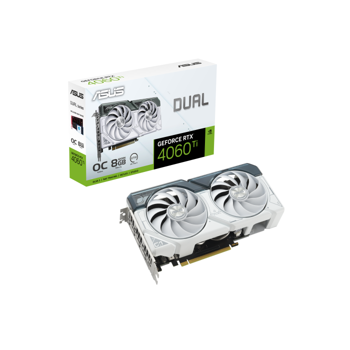 ASUS Dual -RTX4060TI-O8G-WHITE NVIDIA GeForce RTX 4060 Ti 8 GB GDDR6 12