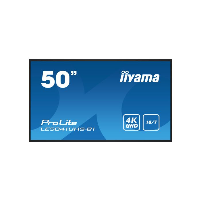 iiyama LE5041UHS-B1 pantalla de señalización Pantalla plana para señalización digital 125,7 cm (49.5") LCD 350 cd / m² 4K Ultra HD Negro 18/7