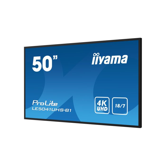 iiyama LE5041UHS-B1 pantalla de señalización Pantalla plana para señalización digital 125,7 cm (49.5") LCD 350 cd / m² 4K Ultra HD Negro 18/7 3