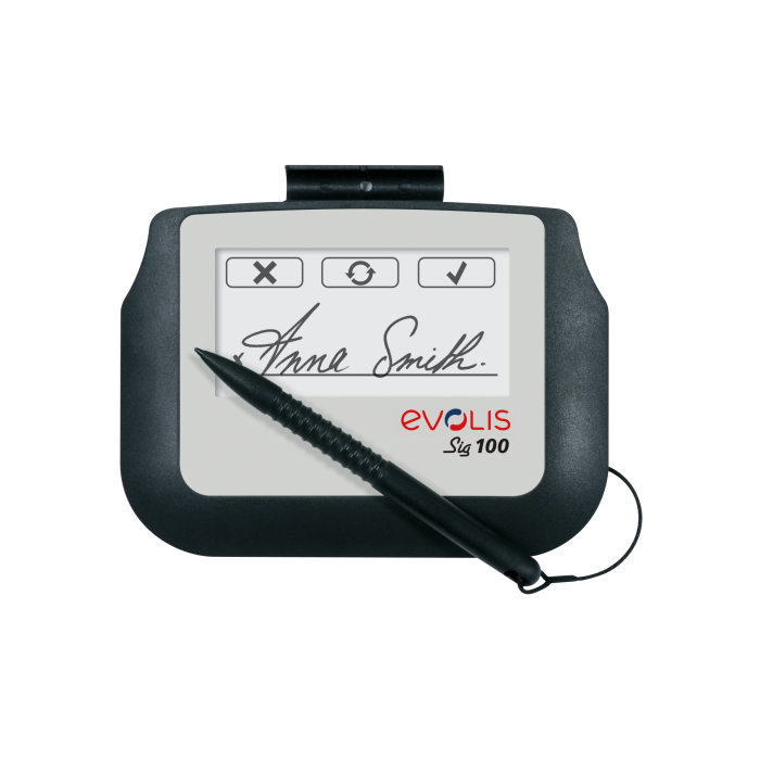Evolis SIG100 10,2 cm (4") Blanco, Negro LCD