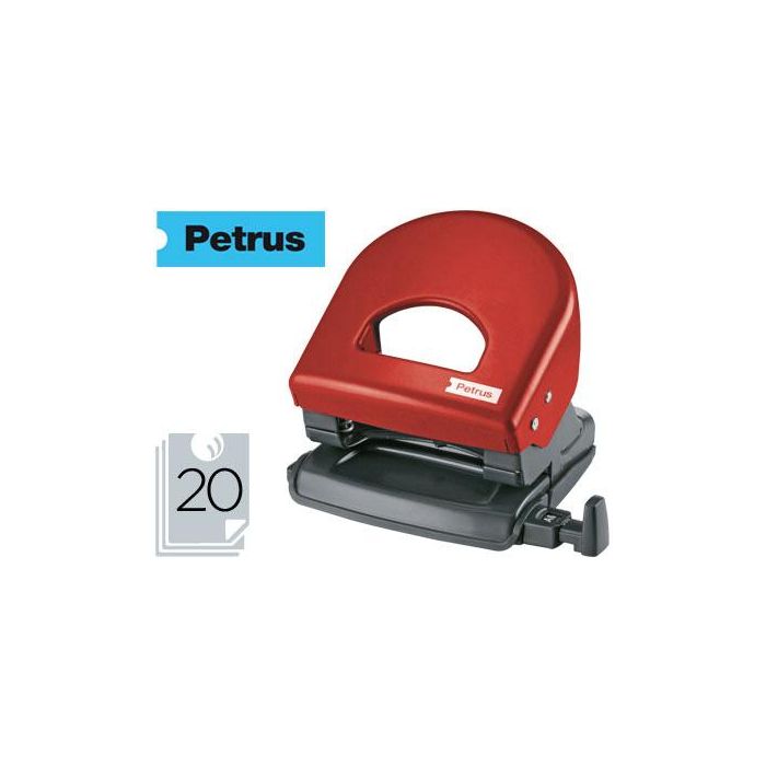 Taladrador Petrus 62 Color Rojo Capacidad 20 Hojas