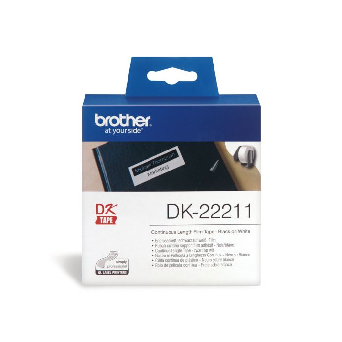 Etiquetas para Impresora Brother DK-22211 29 mm Blanco Negro/Blanco 1
