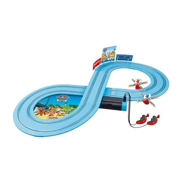 Pista Carrera Paw Patrol, Incluye 2 Coches (Chase y Marshall) 2,4 Metros 10