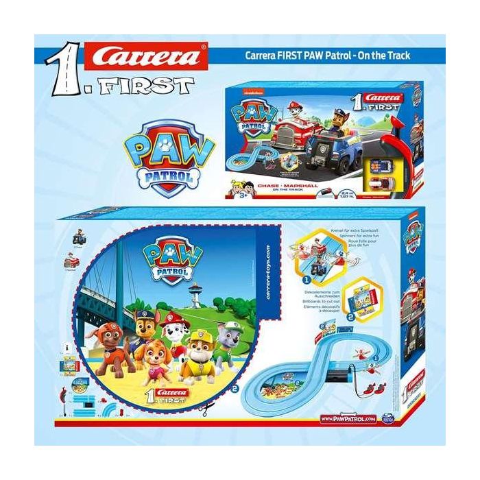 Pista Carrera Paw Patrol, Incluye 2 Coches (Chase y Marshall) 2,4 Metros 6