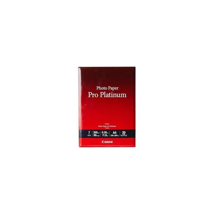 Canon 2768B016 Papel fotográfico de alto brillo A4 300g/m² para impresoras PIXMA, 210x297mm, 20 hojas