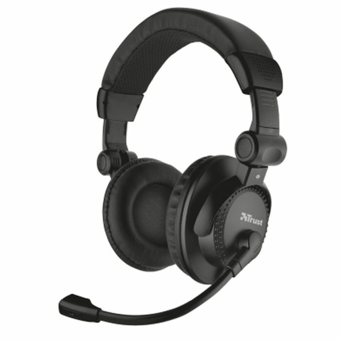 Trust auriculares estéreo jack 3.5mm con micrófono ajustable volumen negro Trust auriculares estéreo jack 3.5mm con micrófono ajustable volumen negro