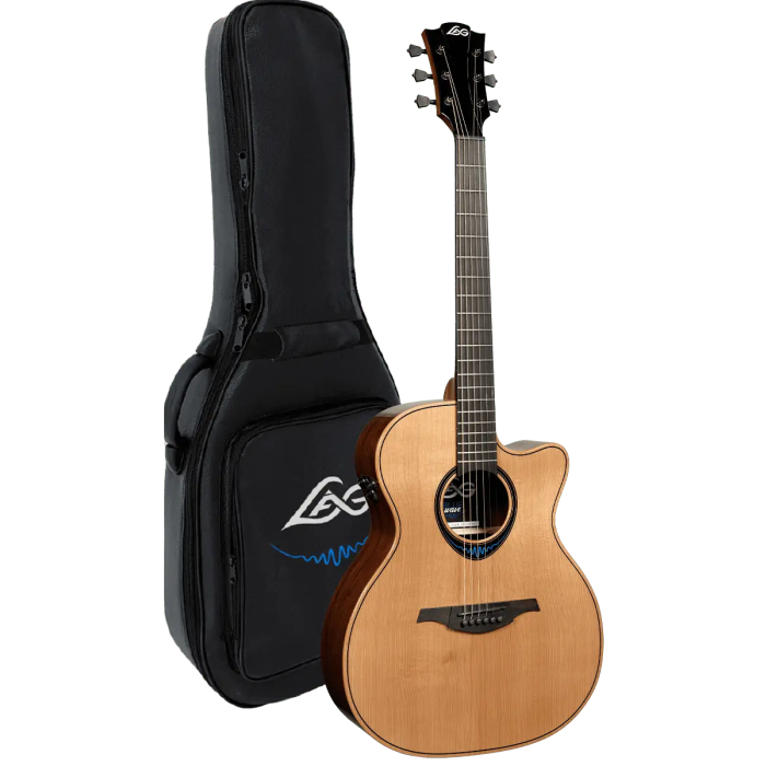 LAG Guitarra Acústica Auditorium Cutaway A/E Blue Wave 2 Lag 1