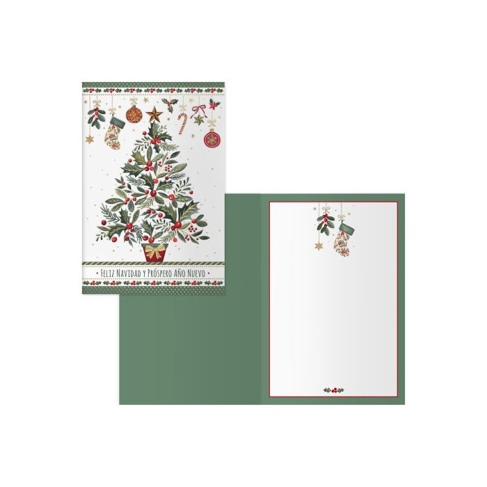 Pack 6 Tarjetas de Felicitación Navidad - Tamaño 11,5 X 17 Cm - Modelo Árbol Dohe 70007 1
