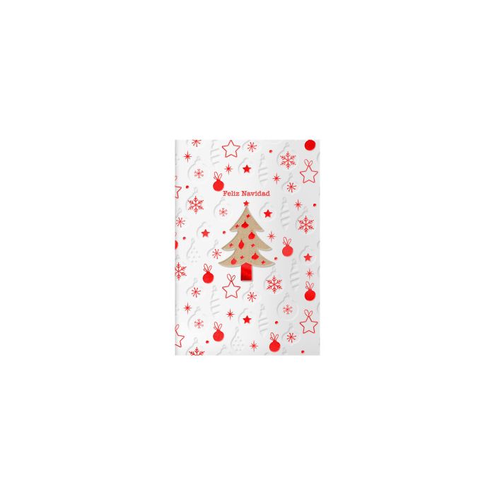 Pack 6 Tarjetas de Felicitación Navidad - Tamaño 11,5 X 17 Cm - Modelo Wood Dohe 70039