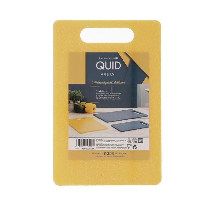 Quid Tabla de Corte de Polipropileno Astral 31x20x0,5 cm, Amarillo, Acabado Mármol, Higiénica, Sin BPA, Apto Lavavajillas 3 Quid Tabla de Corte de Polipropileno Astral 31x20x0,5 cm, Amarillo, Acabado Mármol, Higiénica, Sin BPA, Apto Lavavajillas 3