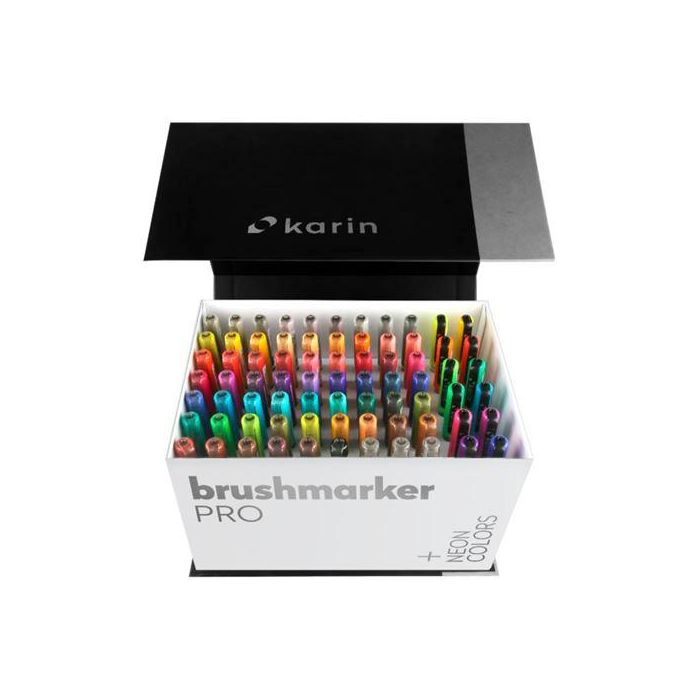 Karin Rotuladores Brushmarker Pro Set Mega Box 72 + 3 Blenders C-Surtidos