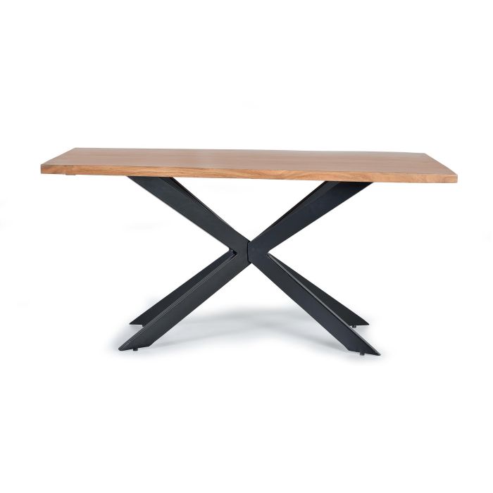 Giner y Colomer Mesa Comedor Acacia Natural con Patas Metal Negro 200 cm 1